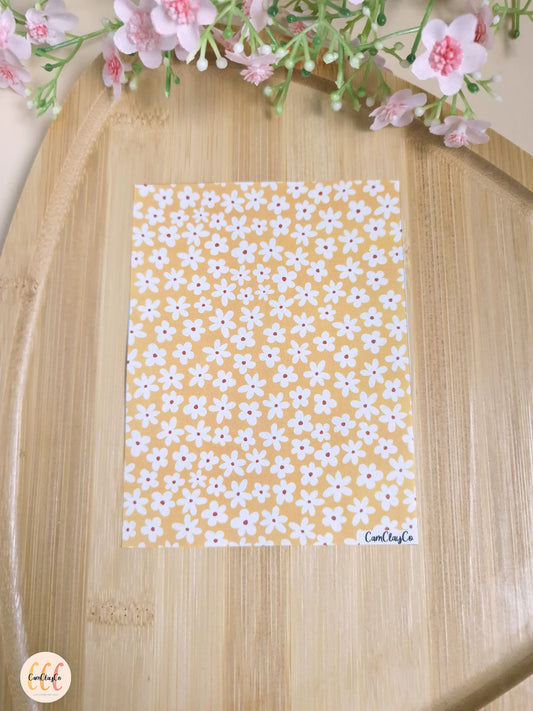 Feuille de transfert soluble à l'eau pour la fabrication de bijoux en argile polymère - Flowers 06