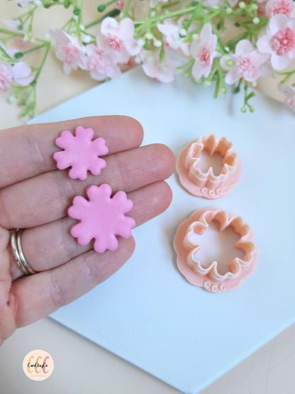Emporte-pièces 3D fleurs 6 pétales doubles pour la fabrication de bijoux en argile polymère, créoles interchangeables
