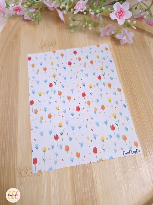 Feuille de transfert soluble à l'eau - Tulipes 02