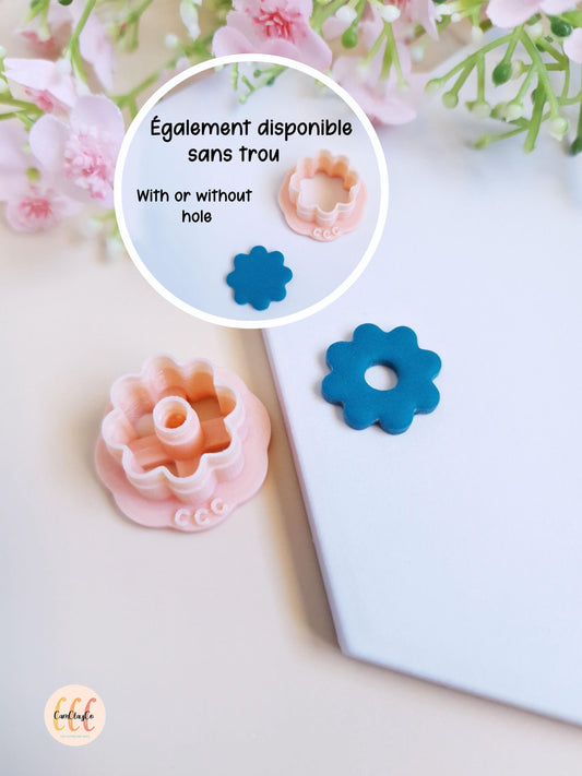 Emporte-pièce 3D en forme de fleur à 8 pétales pour la fabrication de bijoux en argile polymère, créoles interchangeables, pampilles
