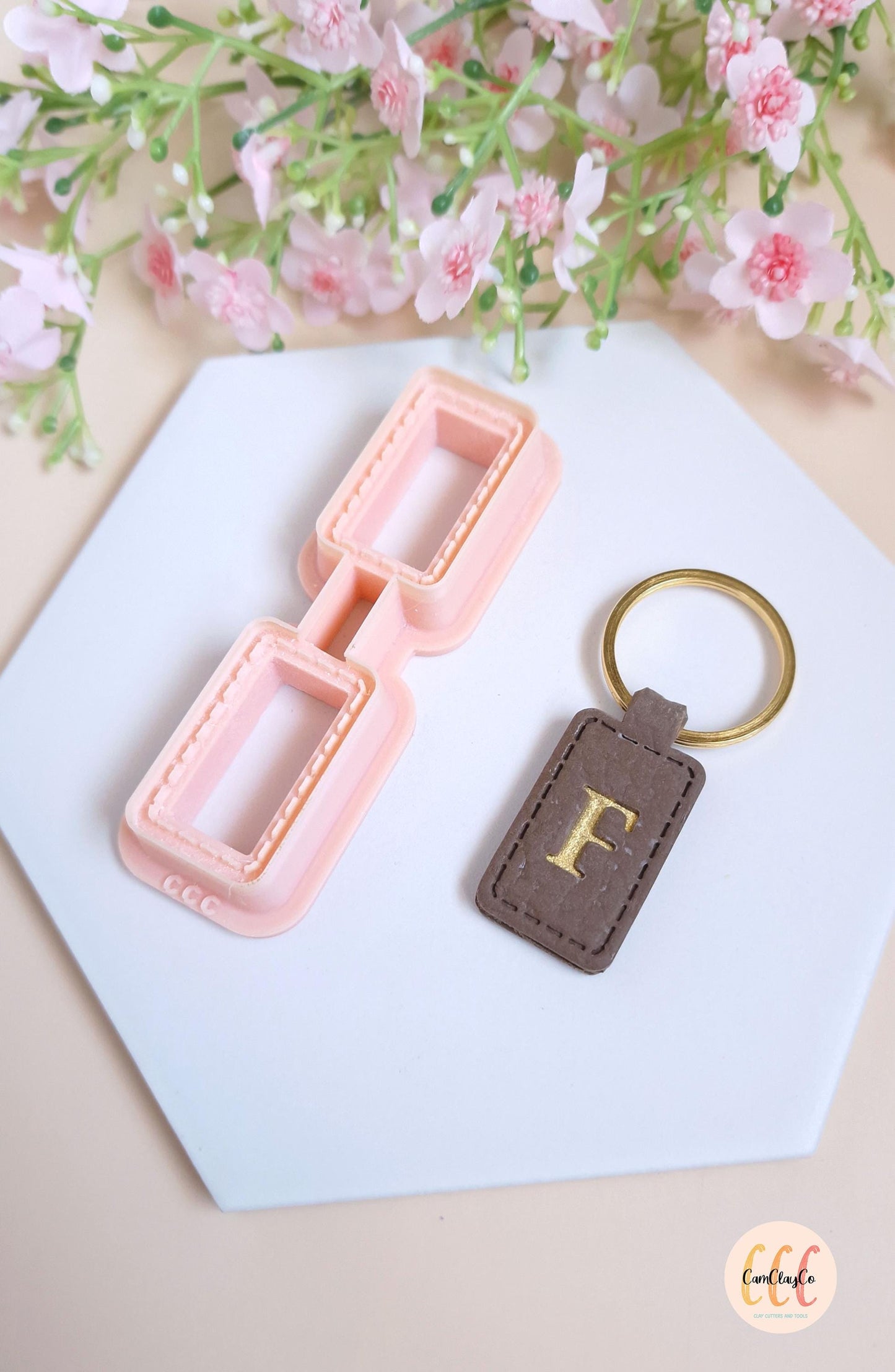 Emporte-pièce 3D porte-clés pour les créations en argile polymère - Porte-clés rectangle