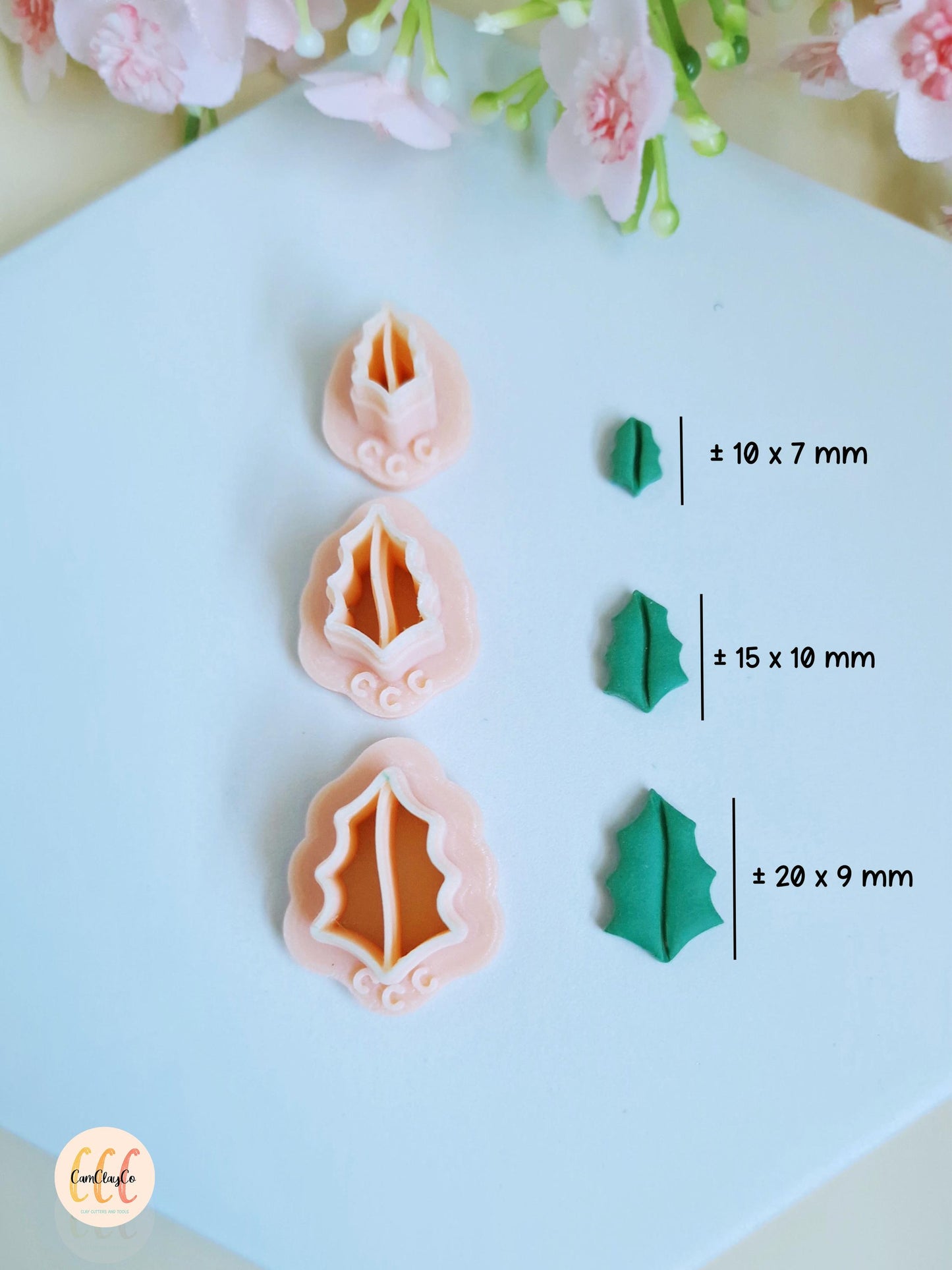 Emporte-pièce 3D en forme de feuilles de houx pour la fabrication de bijoux en argile polymère