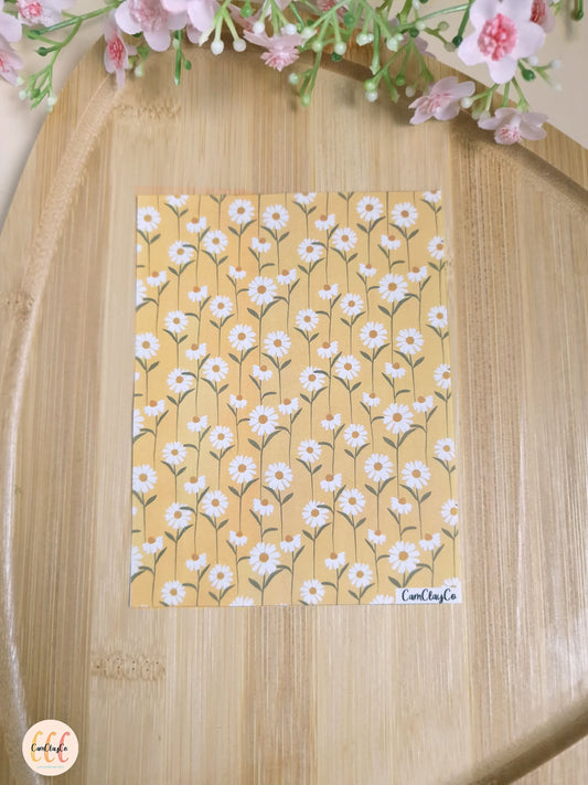 Feuille de transfert soluble à l'eau pour la fabrication de bijoux en argile polymère - Flowers 05