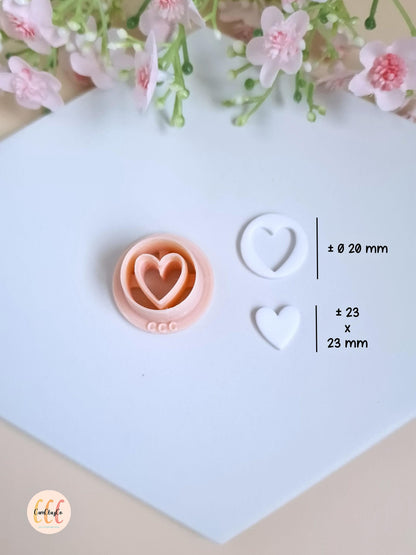 Emporte-pièce 3D en forme de cœur creux pour la fabrication de bijoux en argile polymère