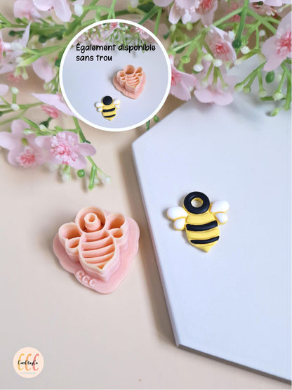 Emporte-pièce 3D en forme d'abeille pour la fabrication de bijoux en argile polymère, créoles interchangeables, pampilles