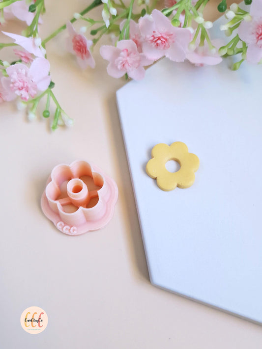 Emporte-pièces 3D en forme de fleur donut 6 pétales pour la fabrication de bijoux en argile polymère