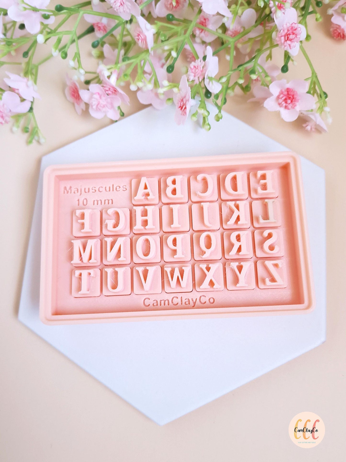 Tampons 3D alphabet pour la fabrication de bijoux en argile polymère - Majuscules 10 mm