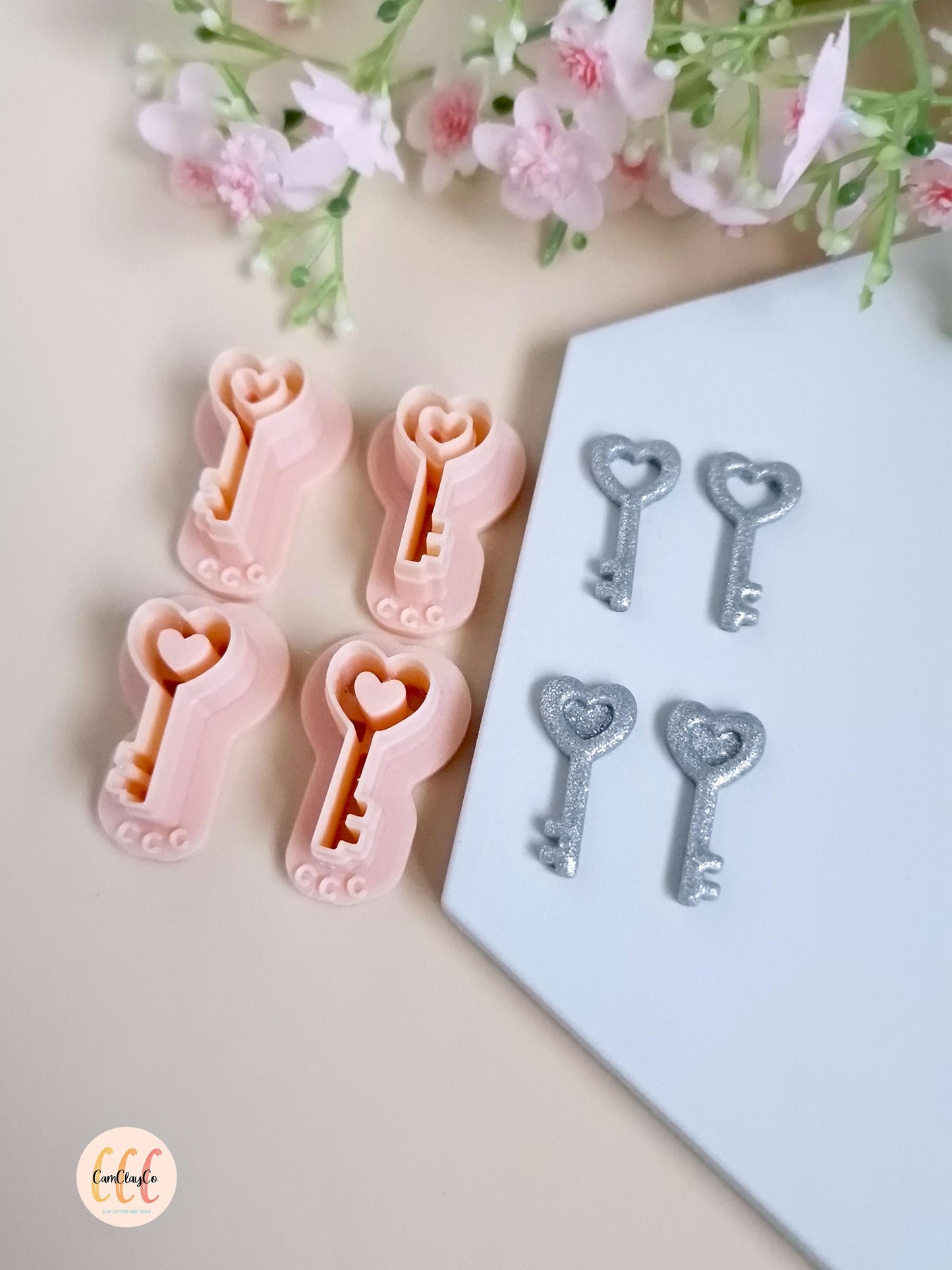 Emporte-pièces 3D en forme de clés pour la fabrication de bijoux en argile polymère, créoles interchangeables, pampilles