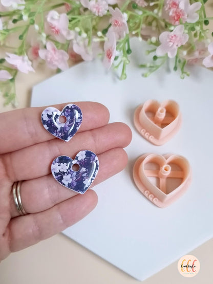 Emporte-pièces 3D en forme de cœurs pour la fabrication de bijoux en argile polymère, créoles interchangeables, pampilles