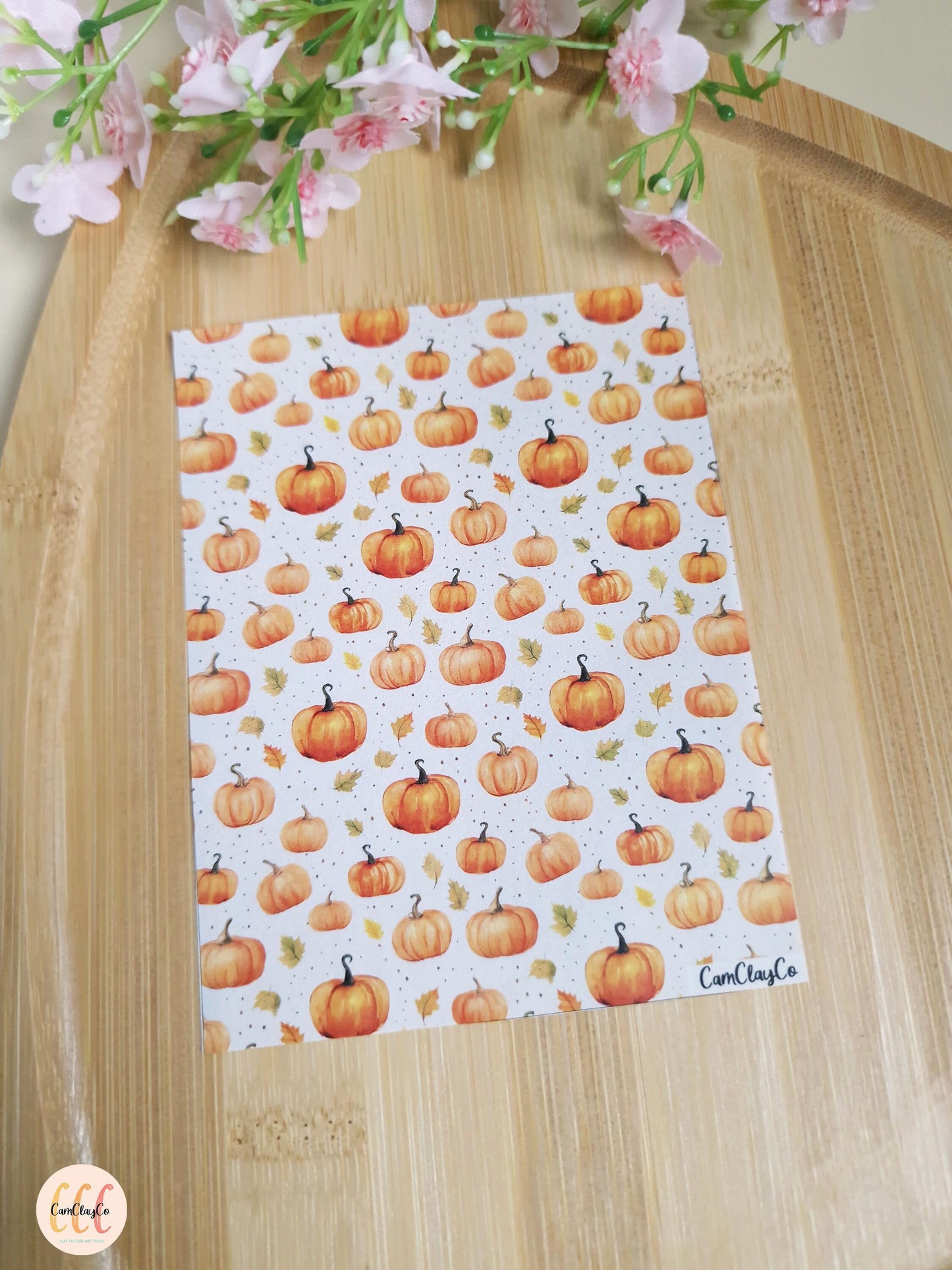 Feuille de transfert soluble à l'eau pour la fabrication de bijoux en argile polymère - Pumpkin 02