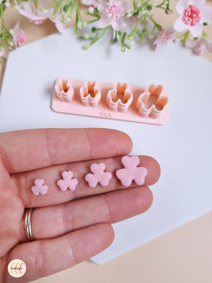 Emporte-pièce 3D en forme de pétales pour la fabrication de bijoux en argile polymère - Set pétales 4 tailles 01