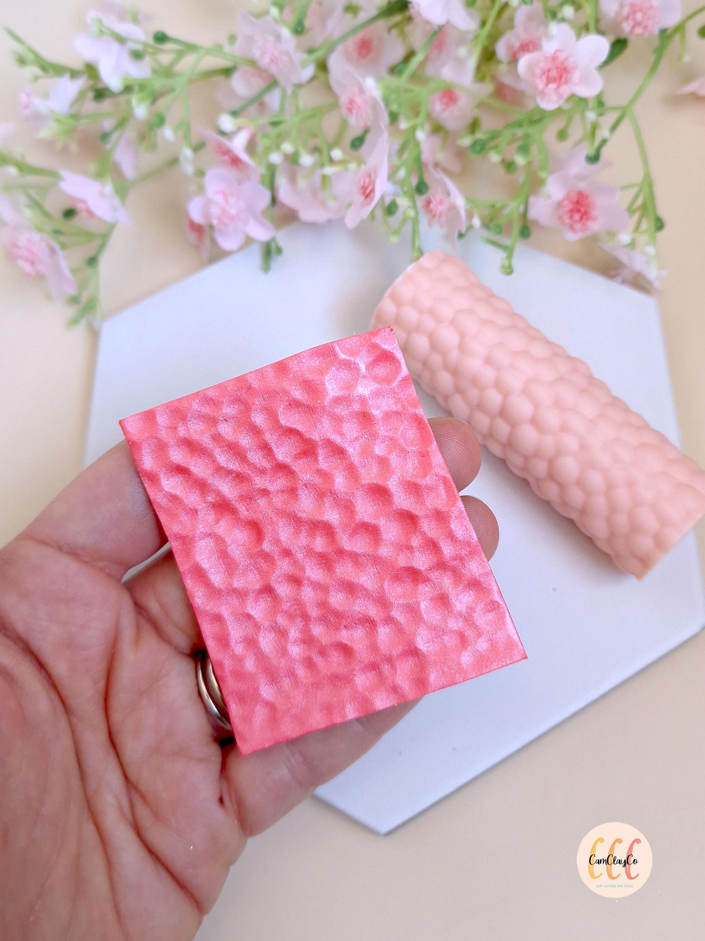 Rouleau texture 3D effet martelé pour la fabrication de bijoux en argile polymère