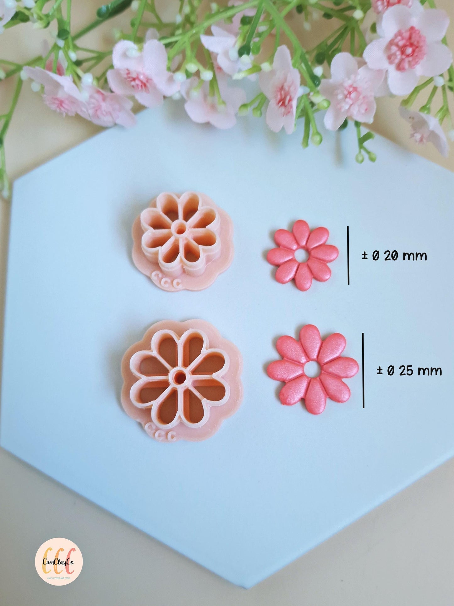 Emporte-pièces 3D fleurs 8 pétales pour la fabrication de bijoux en argile polymère, créoles interchangeables