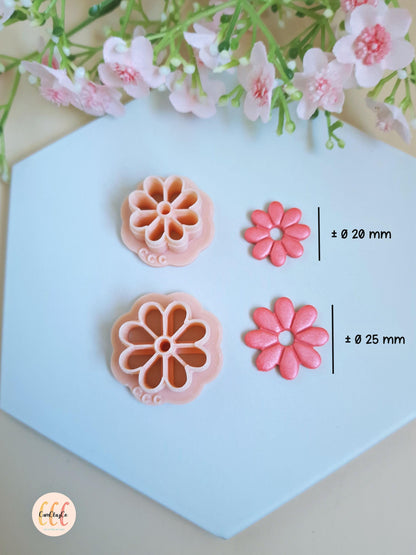 Emporte-pièces 3D fleurs 8 pétales pour la fabrication de bijoux en argile polymère, créoles interchangeables