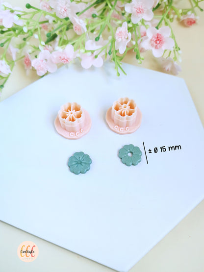 Emporte-pièces 3D fleurs 5 pétales doubles pour la fabrication de bijoux en argile polymère, pampilles pour créoles interchangeables