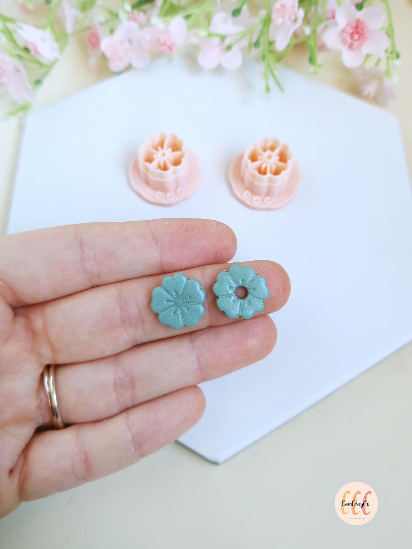 Emporte-pièces 3D fleurs 5 pétales doubles pour la fabrication de bijoux en argile polymère, pampilles pour créoles interchangeables