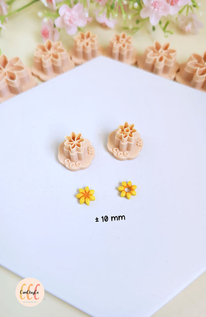 Emporte-pièces 3D en forme de fleurs 7 pétales pointus pour la fabrication de bijoux en argile polymère, pampilles, créoles interchangeables