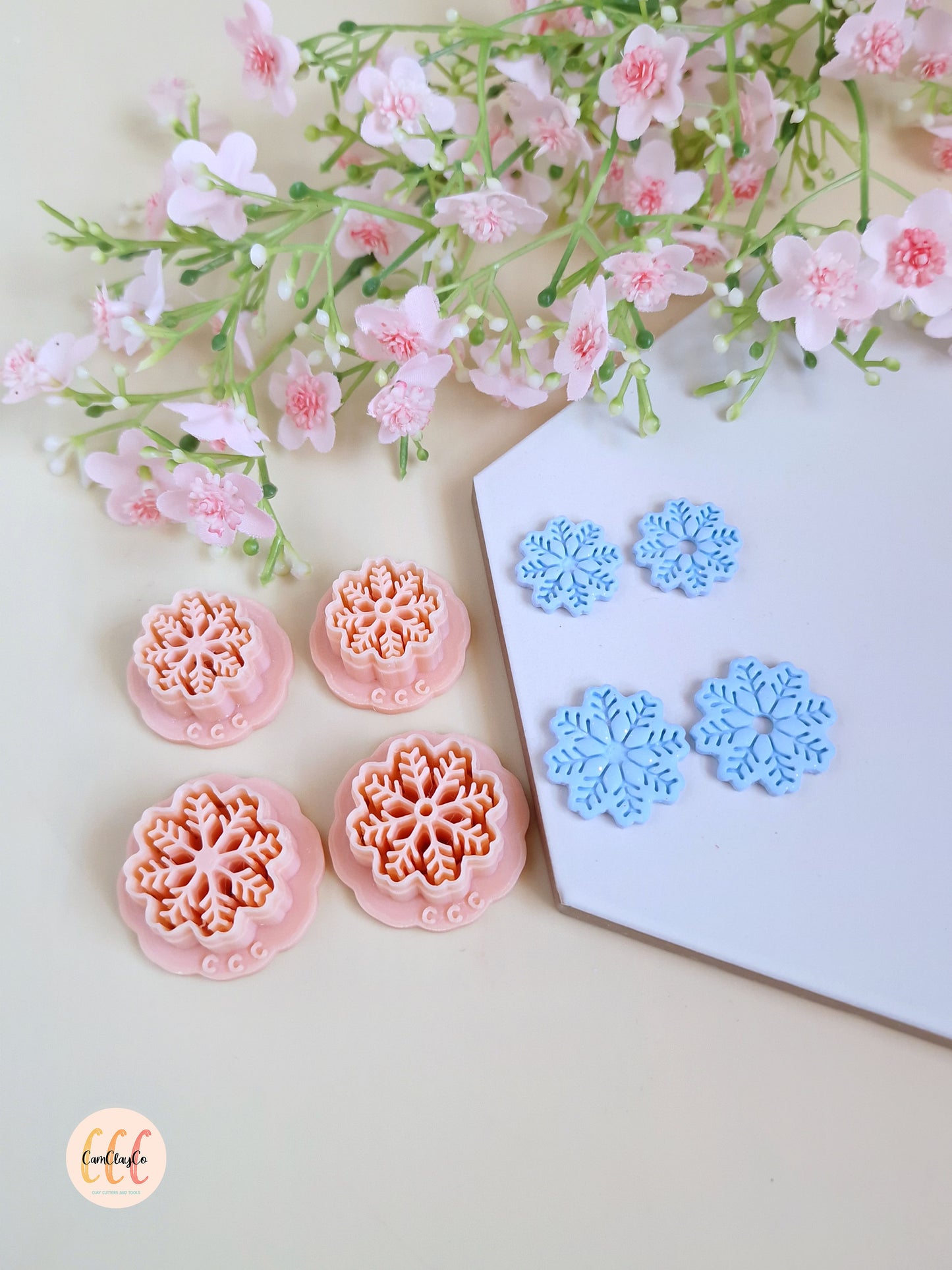 Emporte-pièces 3D en forme de flocons estampés Noël pour la fabrication de bijoux en argile polymère, créoles interchangeables, pampilles