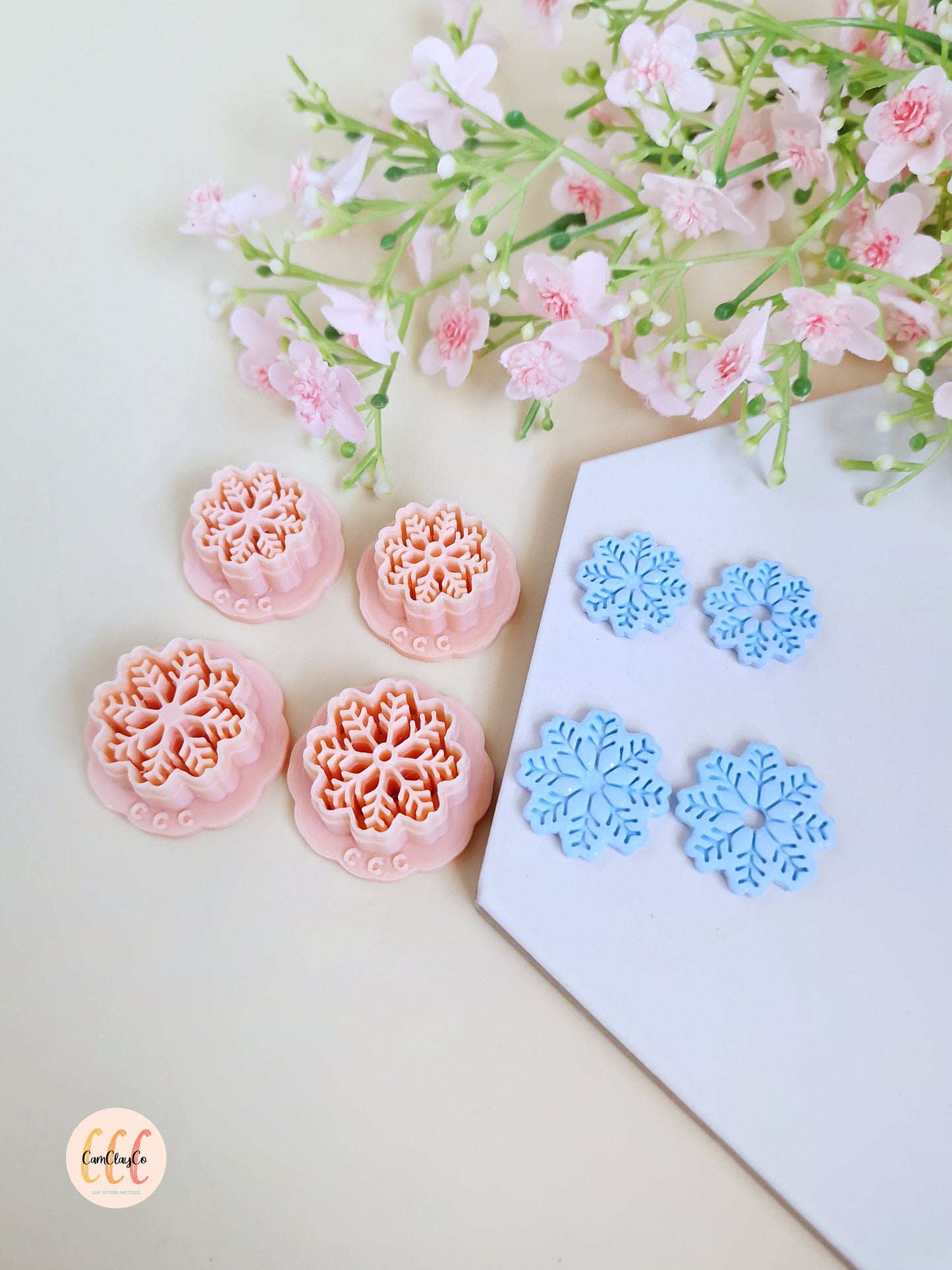 Emporte-pièces 3D en forme de flocons estampés Noël pour la fabrication de bijoux en argile polymère, créoles interchangeables, pampilles