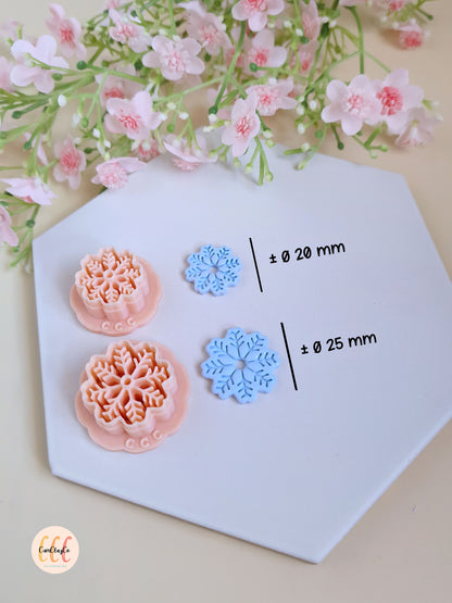 Emporte-pièces 3D en forme de flocons estampés Noël pour la fabrication de bijoux en argile polymère, créoles interchangeables, pampilles