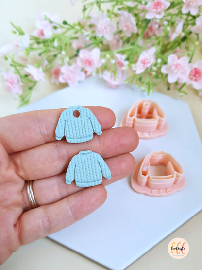 Emporte-pièces 3D en forme de pulls Noël pour la fabrication de bijoux en argile polymère, créoles interchangeables, pampilles