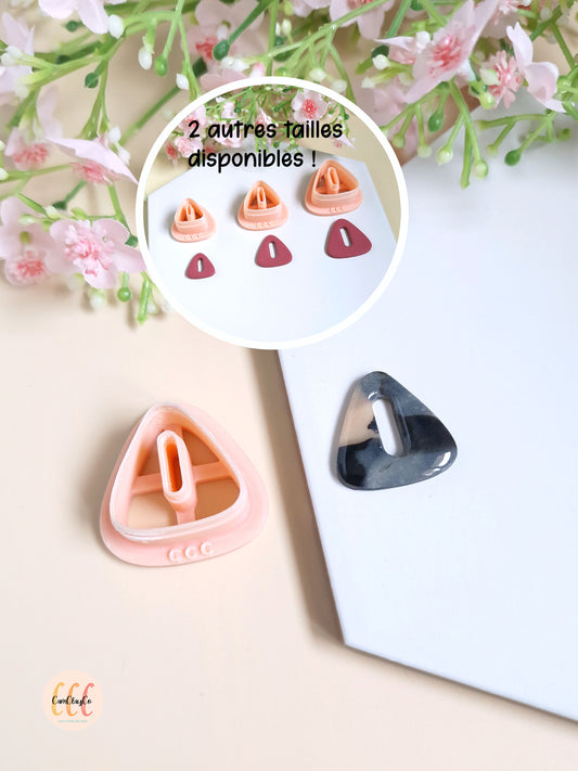 Emporte-pièce 3D en forme de triangle arrondi donut pour la fabrication de bijoux en argile polymère, créoles interchangeables, pampilles