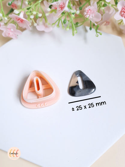 Emporte-pièce 3D en forme de triangle arrondi donut pour la fabrication de bijoux en argile polymère, créoles interchangeables, pampilles