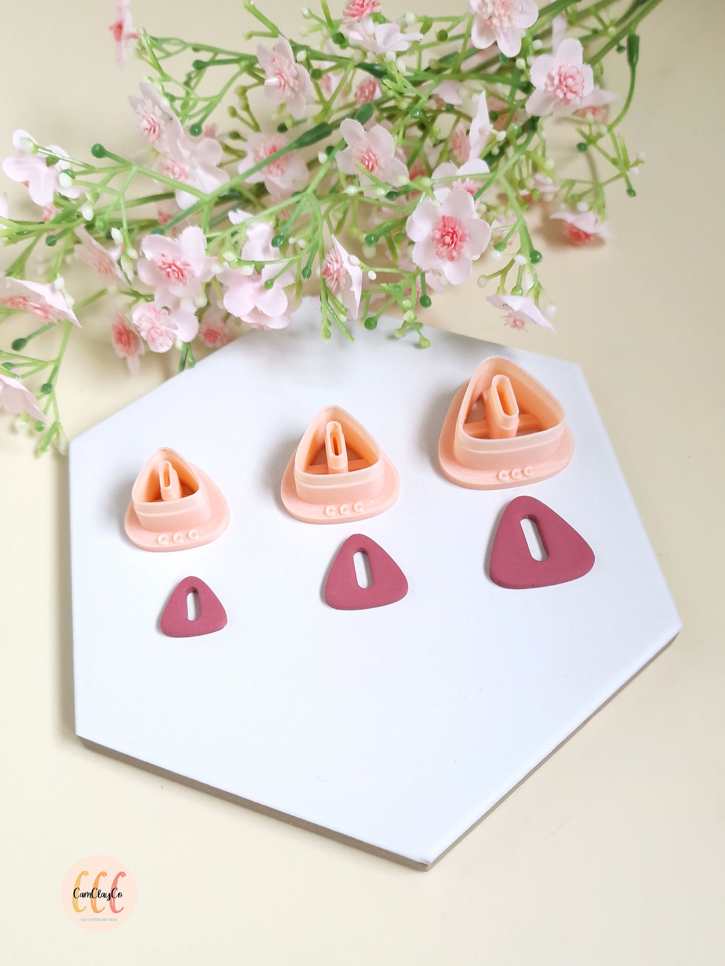 Emporte-pièce 3D en forme de triangle arrondi donut pour la fabrication de bijoux en argile polymère, créoles interchangeables, pampilles