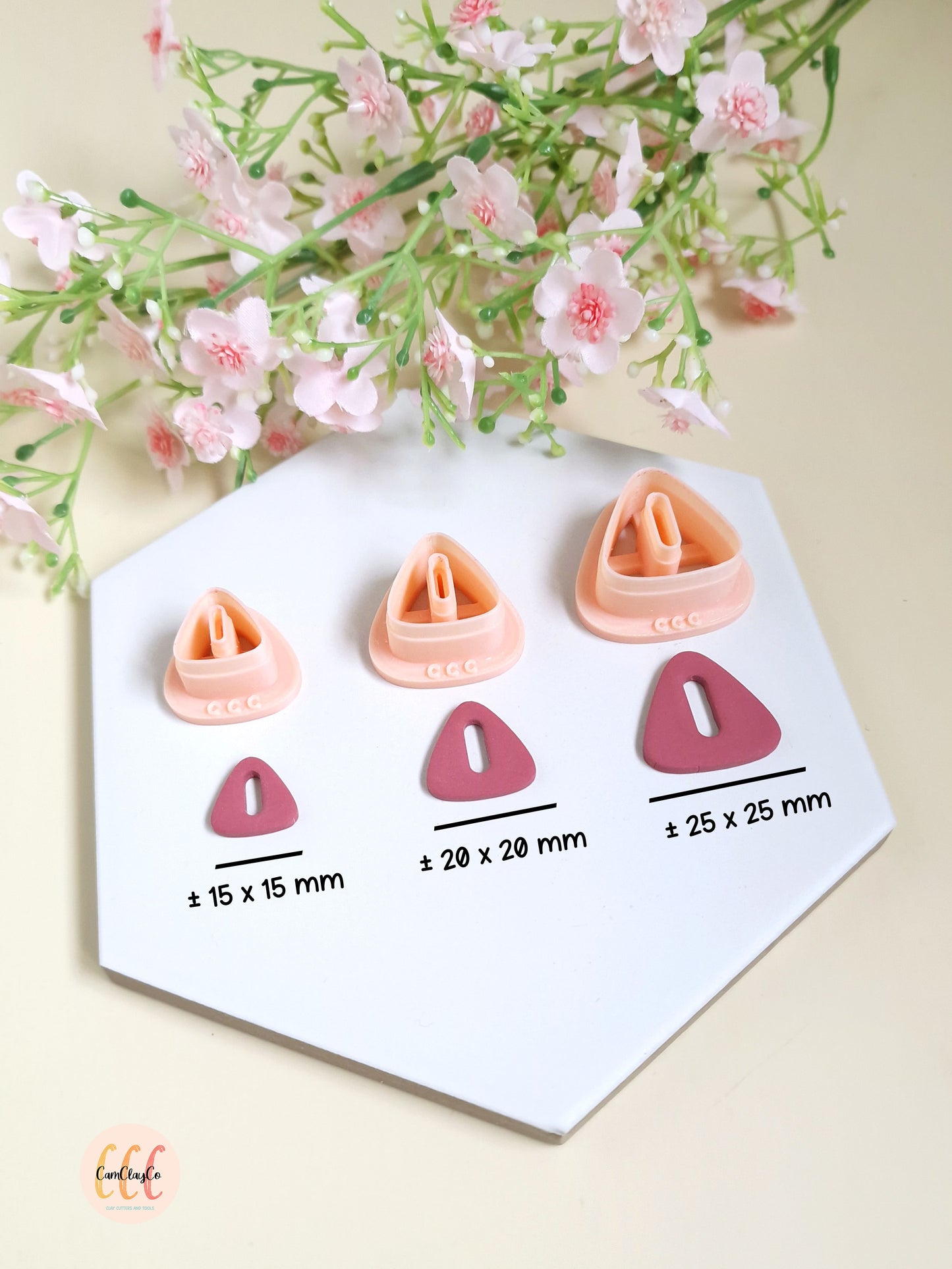 Emporte-pièce 3D en forme de triangle arrondi donut pour la fabrication de bijoux en argile polymère, créoles interchangeables, pampilles