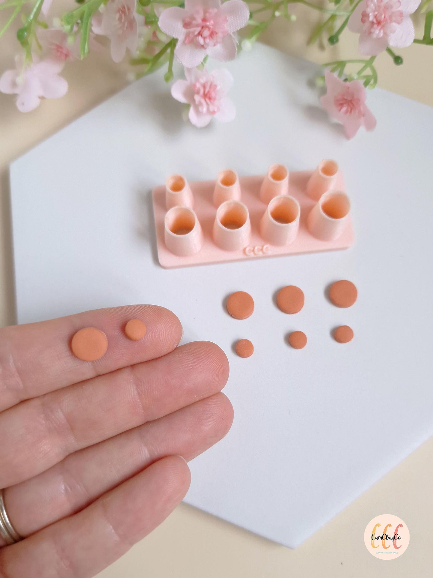 Emporte-pièce 3D en forme de petits cercles 2 tailles différentes pour la fabrication de bijoux en argile polymère - Set cercles 2 tailles