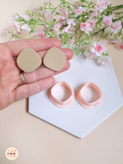 Set de deux emporte-pièces miroir pour la fabrication de bijoux en argile polymère - OG01