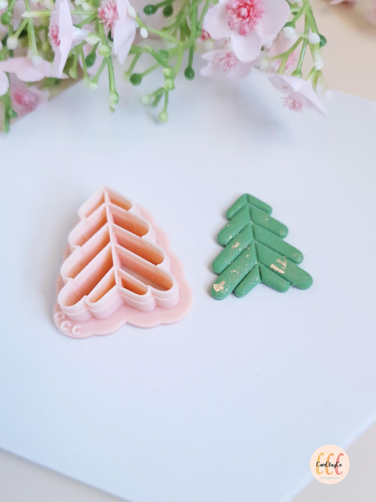 Emporte-pièce 3D en forme de sapin géométrique pour la fabrication de bijoux en argile polymère