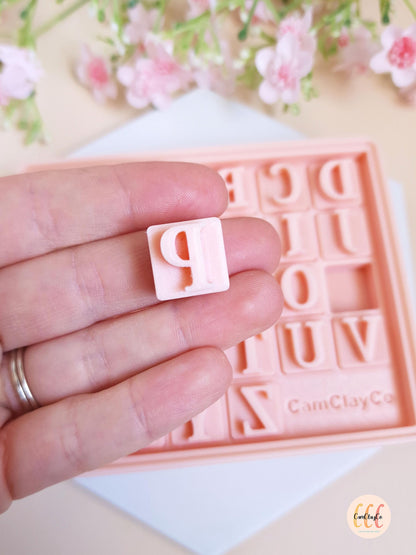 Tampons 3D alphabet pour la fabrication de bijoux en argile polymère - Majuscules 13 mm