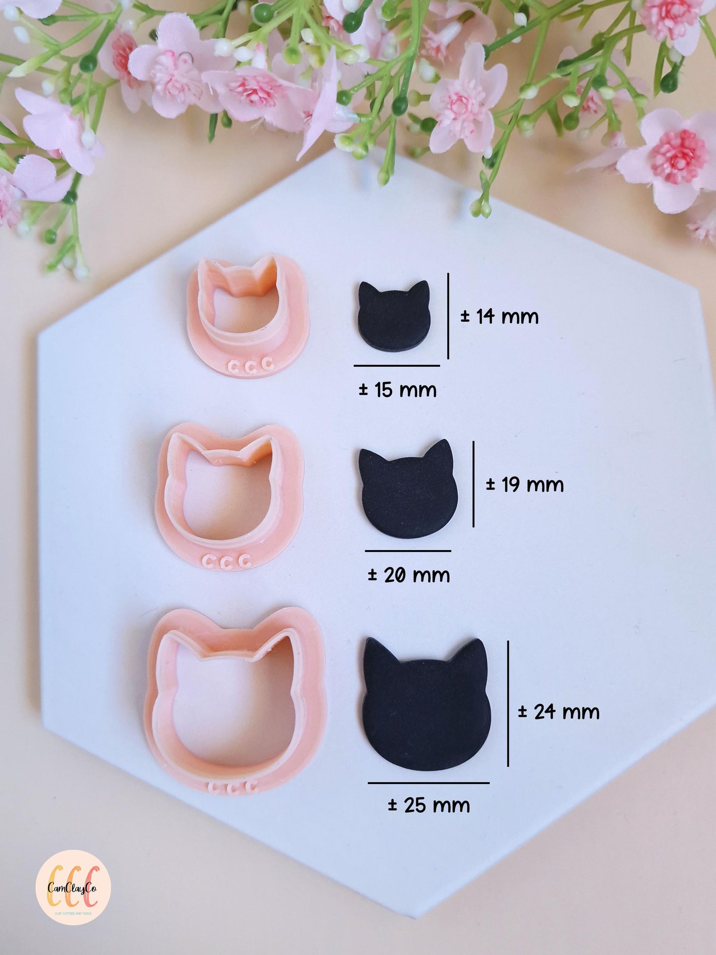 Emporte-pièces 3D en forme de têtes de chats pour la fabrication de bijoux en argile polymère, créoles interchangeables