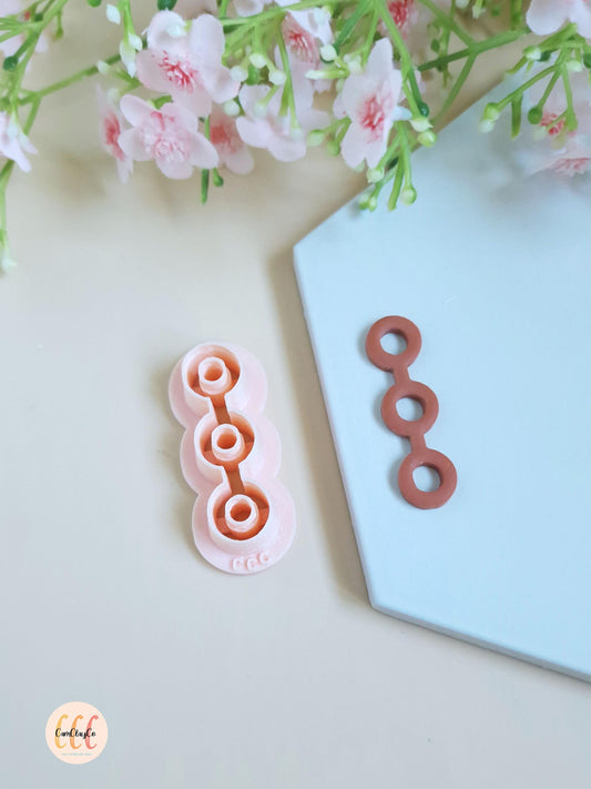 Emporte-pièce 3D en forme de triple  cercle donut pour la fabrication de bijoux en argile polymère, créoles interchangeables, pampilles