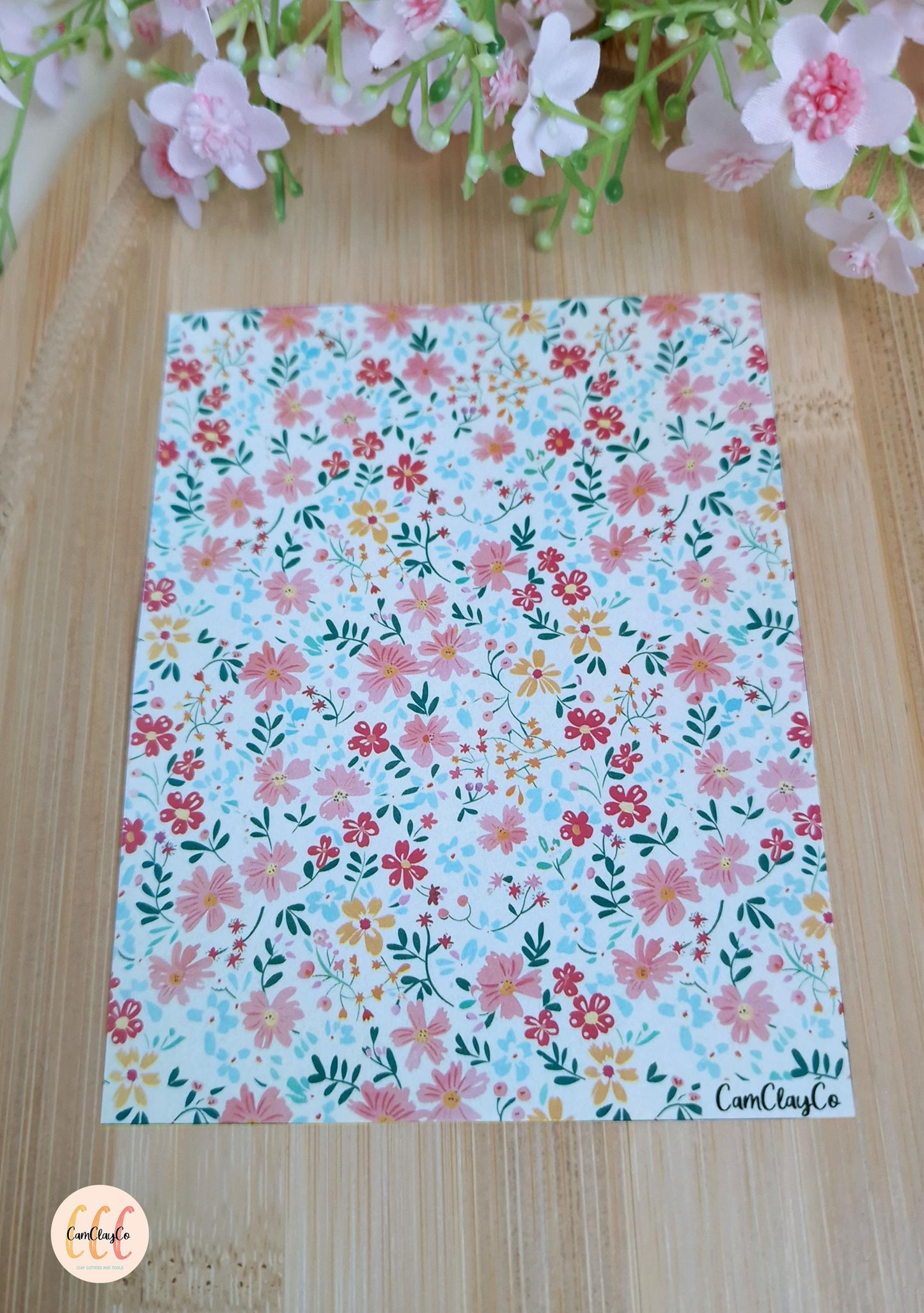 Water Soluble Transfer Sheet for Polymer Clay Jewelry Making - Spring Flowers 09