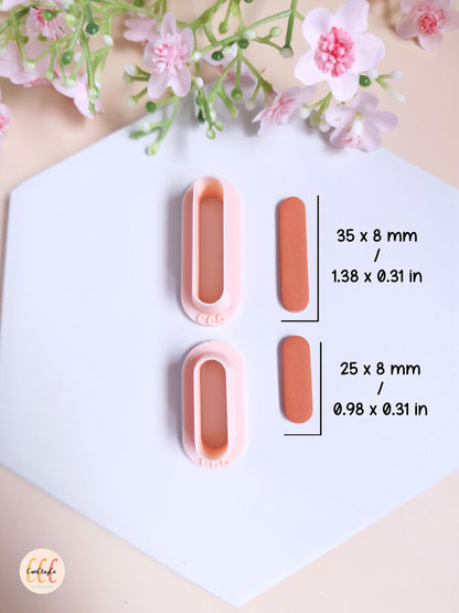 Emporte-pièces 3D en forme d'ovales allongés pour la fabrication de bijoux en argile polymère