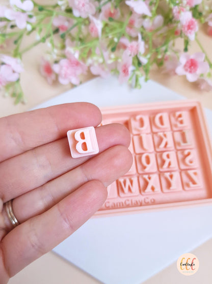Tampons 3D alphabet pour la fabrication de bijoux en argile polymère - Majuscules 10 mm