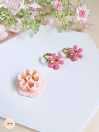 Emporte-pièce 3D en forme de fleur 6 pétales pour la fabrication de bijoux en argile polymère, créoles interchangeables, pampilles