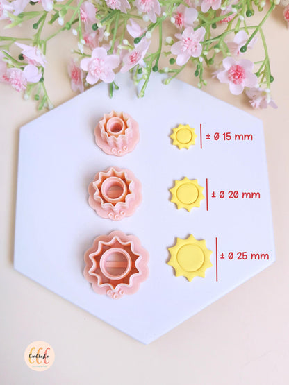 Emporte-pièces 3D en forme de soleil pour la fabrication de bijoux en argile polymère, créoles interchangeables, pampilles