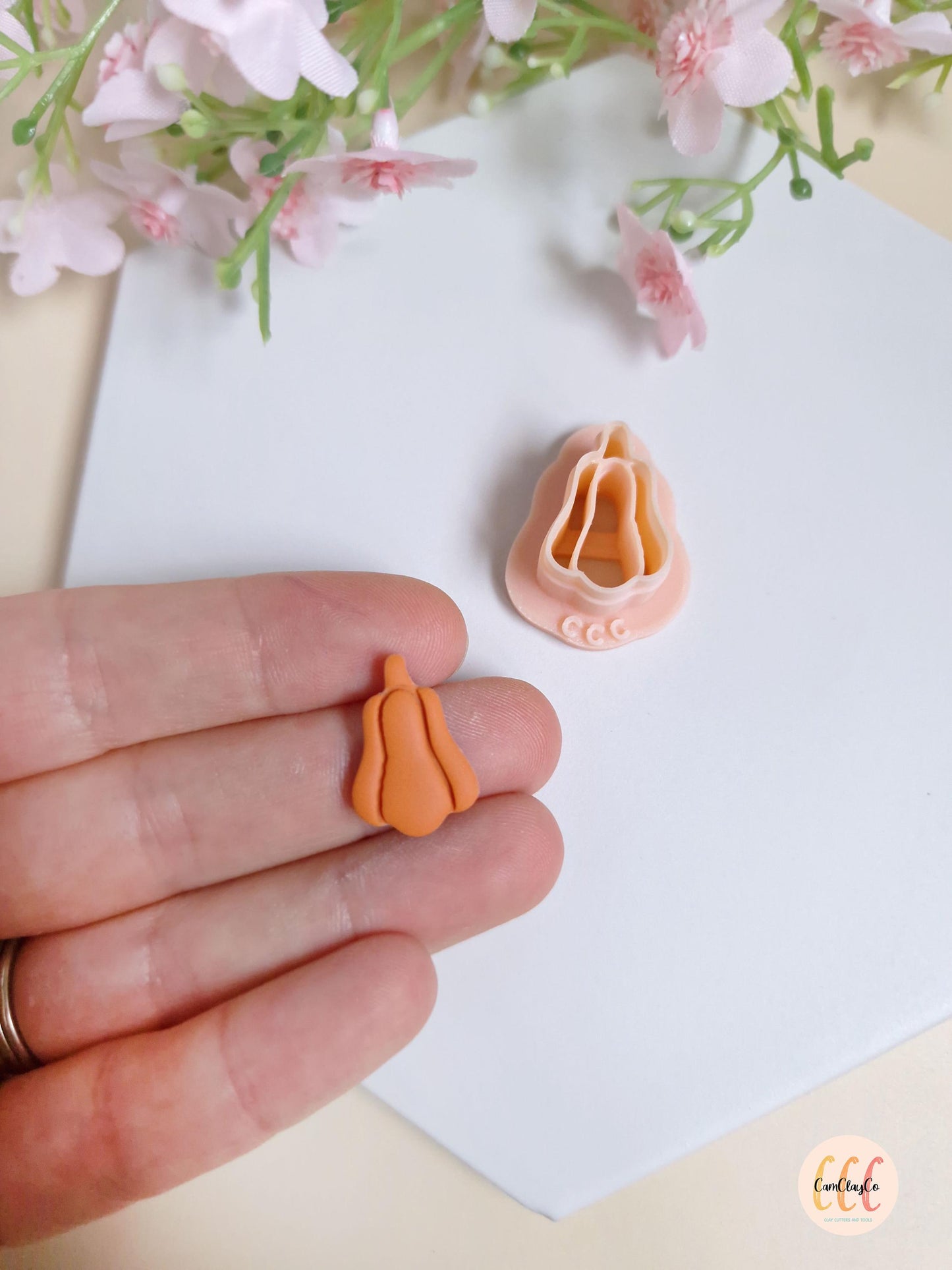 Emporte-pièce 3D en forme de citrouille allongée pour la fabrication de bijoux en argile polymère