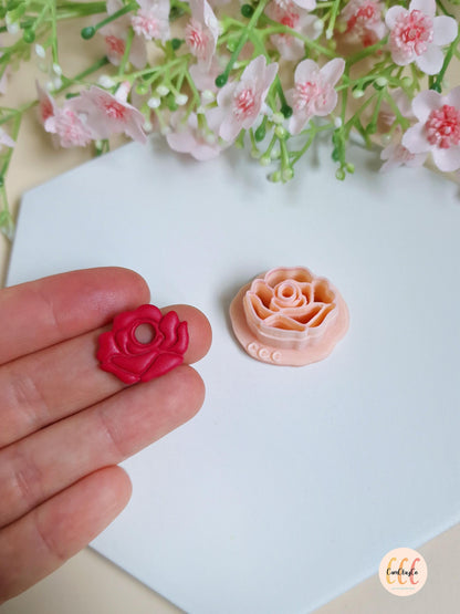 Emporte-pièce 3D en forme de rose pour la fabrication de bijoux en argile polymère, créoles interchangeables, pampilles