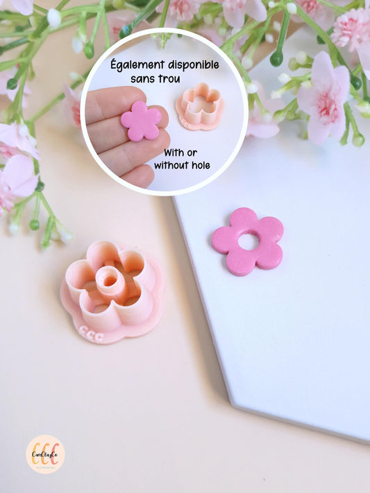 Emporte-pièce 3D en forme de fleur donut 5 pétales pour la fabrication de bijoux en argile polymère