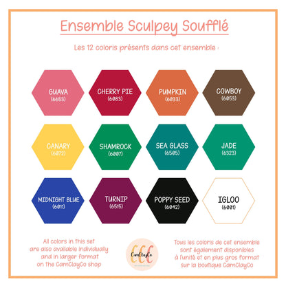 Ensemble de 12 pains d'argile polymère Sculpey Soufflé
