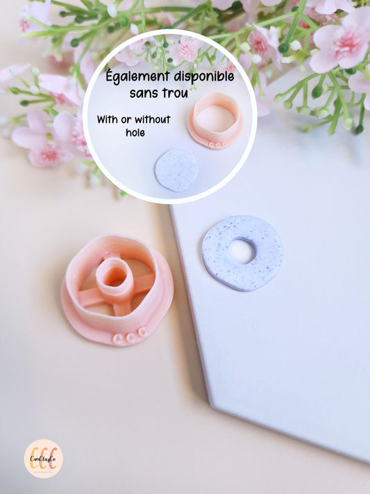 Emporte-pièce 3D en forme de cercle organique pour la fabrication de bijoux en argile polymère, créoles interchangeables, pampilles