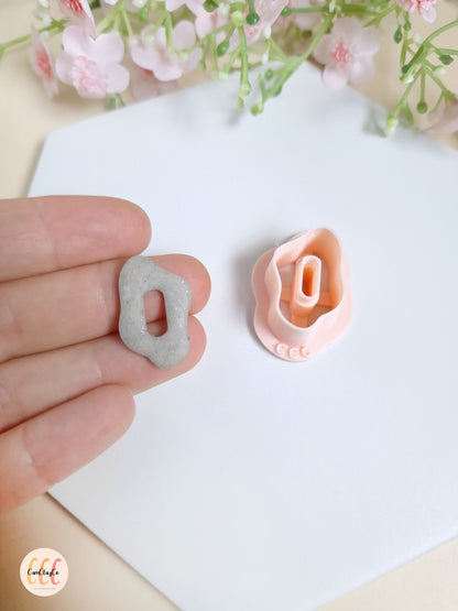 Emporte-pièce 3D forme organique pour la fabrication de bijoux en argile polymère, créoles interchangeables, pampilles - Organique 01