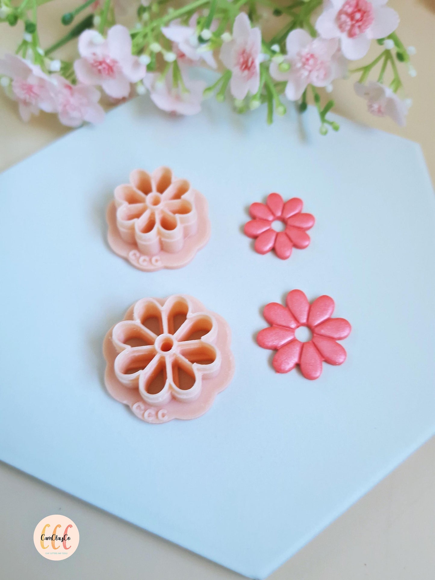 Emporte-pièces 3D fleurs 8 pétales pour la fabrication de bijoux en argile polymère, créoles interchangeables
