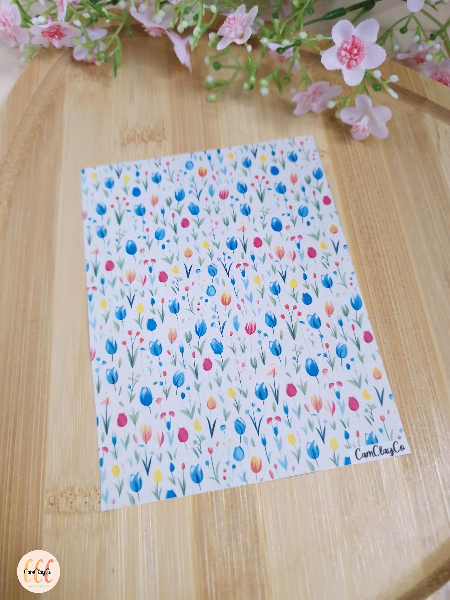 Feuille de transfert soluble à l'eau - Tulipes 03