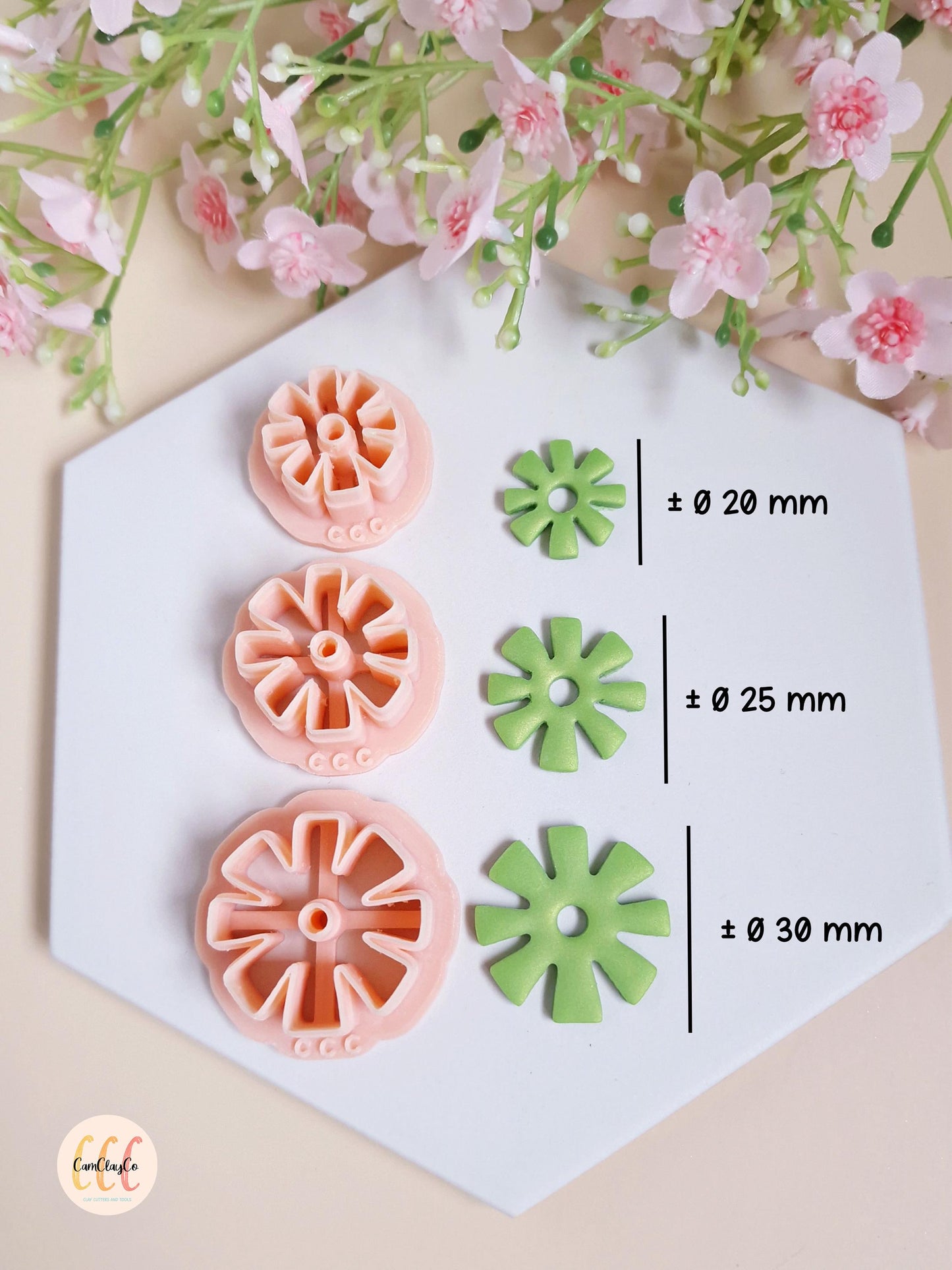 Emporte-pièces 3D en forme de fleurs 8 pétales carrés pour la fabrication de bijoux en argile polymère, créoles interchangeables, pampilles