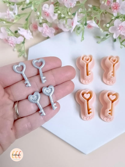 Emporte-pièces 3D en forme de clés pour la fabrication de bijoux en argile polymère, créoles interchangeables, pampilles